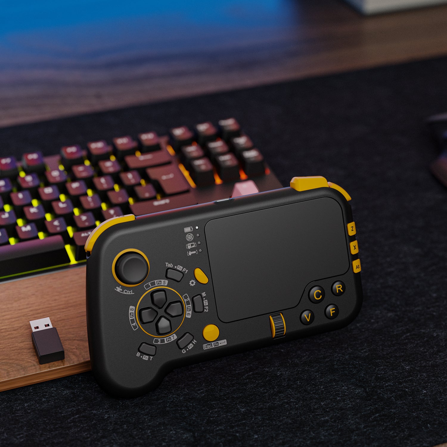 IFYOO GTP01 2.4G Wireless Gaming Touchpad with Gyro, Keyboard and Mouse with Trackpad Function Game Controller Gamepad Shape for Xbox Series X/S, Xbox One, PS5, PS4, Steam, PC Windows 11 10