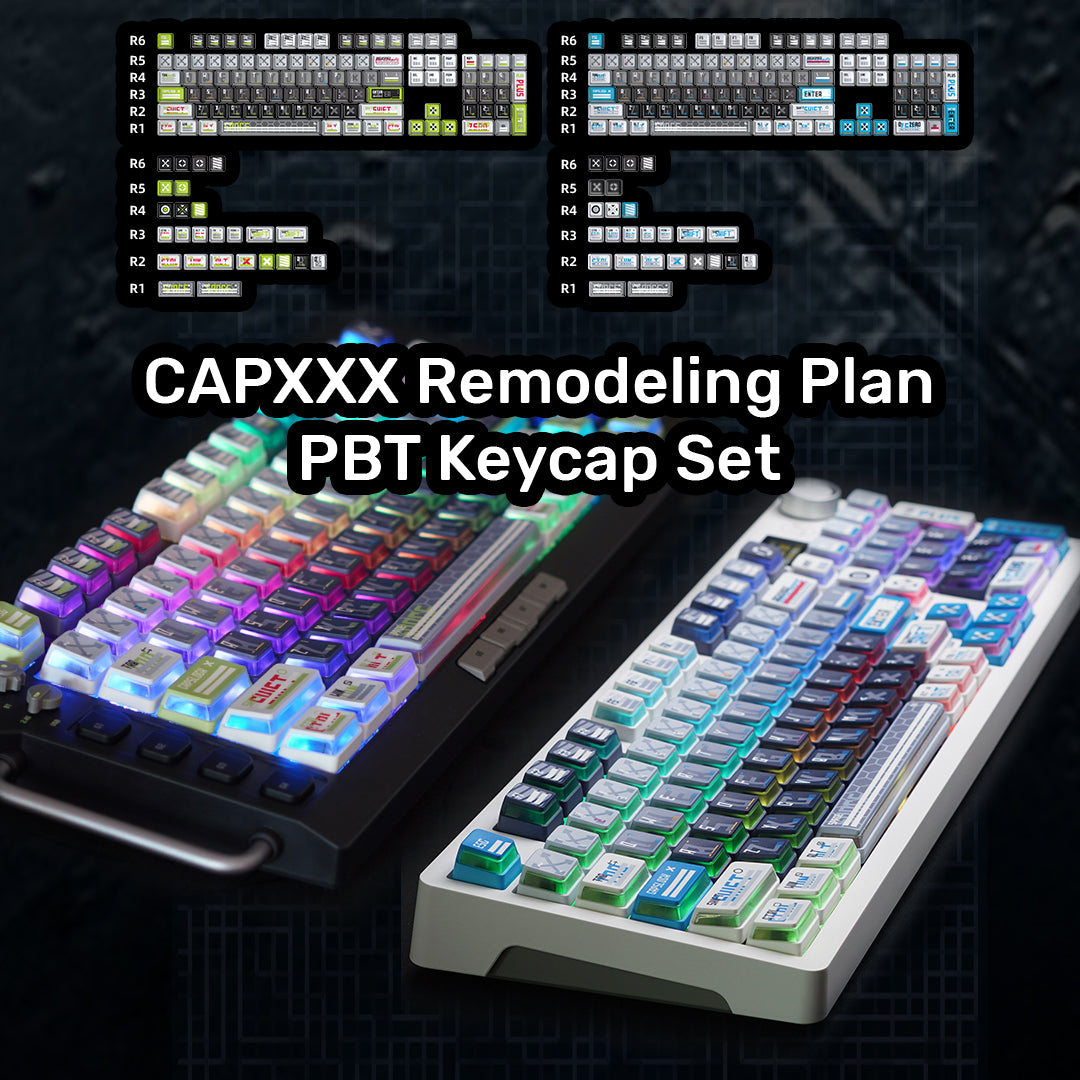 CAPXXX Remodeling Plan PBT Keycap Set, Gradient L-shaped Translucent PBT 5 Sided Dye-Sublimated, for Mechanical Keyboard