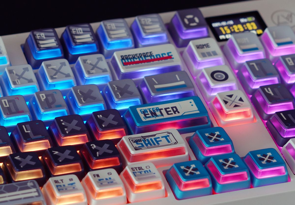 CAPXXX Remodeling Plan PBT Keycap Set, Gradient L-shaped Translucent PBT 5 Sided Dye-Sublimated, for Mechanical Keyboard