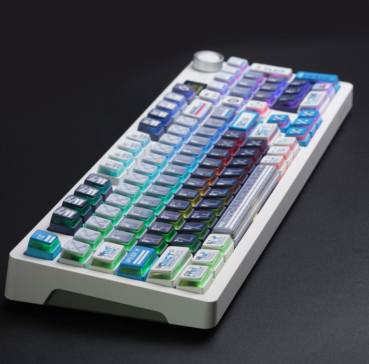 CAPXXX Remodeling Plan PBT Keycap Set, Gradient L-shaped Translucent PBT 5 Sided Dye-Sublimated, for Mechanical Keyboard