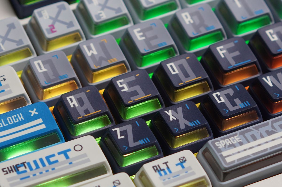 CAPXXX Remodeling Plan PBT Keycap Set, Gradient L-shaped Translucent PBT 5 Sided Dye-Sublimated, for Mechanical Keyboard