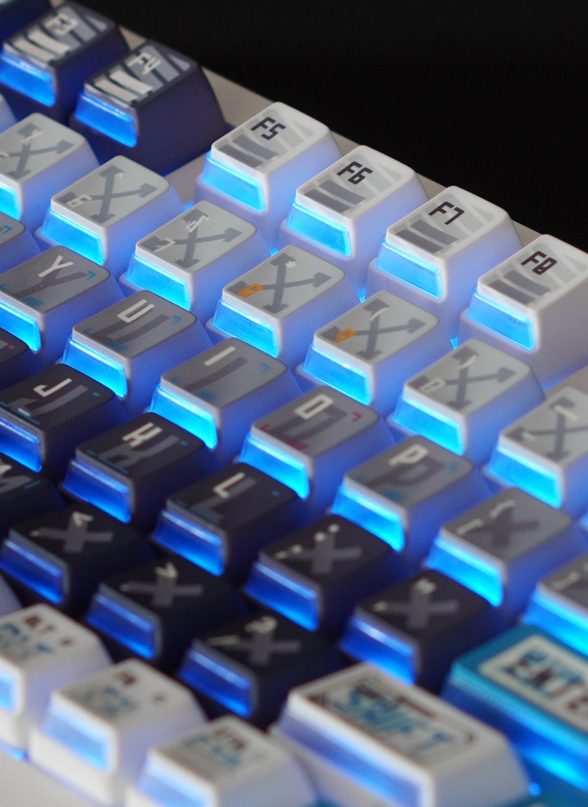 CAPXXX Remodeling Plan PBT Keycap Set, Gradient L-shaped Translucent PBT 5 Sided Dye-Sublimated, for Mechanical Keyboard
