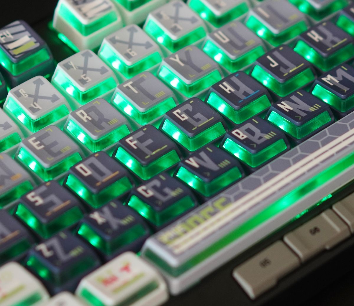 CAPXXX Remodeling Plan PBT Keycap Set, Gradient L-shaped Translucent PBT 5 Sided Dye-Sublimated, for Mechanical Keyboard