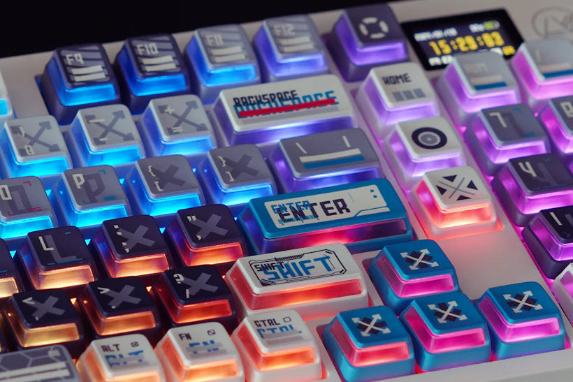 CAPXXX Remodeling Plan PBT Keycap Set, Gradient L-shaped Translucent PBT 5 Sided Dye-Sublimated, for Mechanical Keyboard