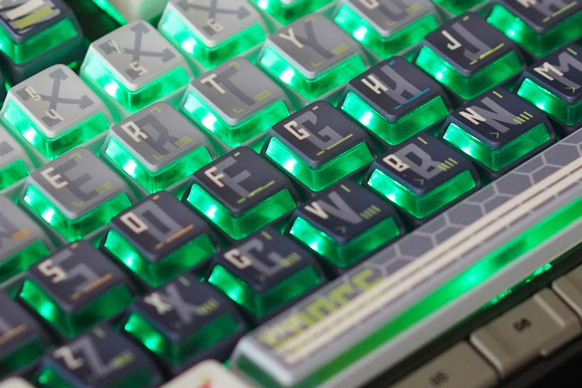 CAPXXX Remodeling Plan PBT Keycap Set, Gradient L-shaped Translucent PBT 5 Sided Dye-Sublimated, for Mechanical Keyboard