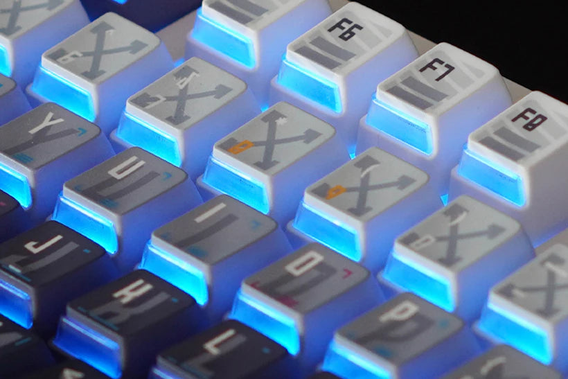 CAPXXX Remodeling Plan PBT Keycap Set, Gradient L-shaped Translucent PBT 5 Sided Dye-Sublimated, for Mechanical Keyboard