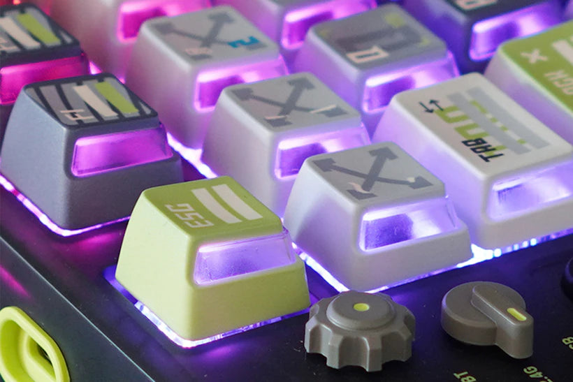 CAPXXX Remodeling Plan PBT Keycap Set, Gradient L-shaped Translucent PBT 5 Sided Dye-Sublimated, for Mechanical Keyboard